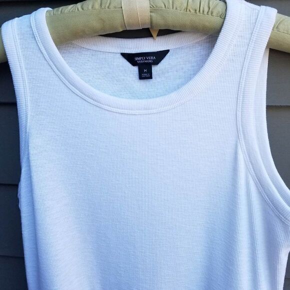 Simply Vera Ribbed Tank Maxi Dress with Black print ruffle bottom size Med - Picture 3 of 7